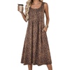Zeagoo Summer Dress for Women Flowy Aline Casual Midi Tank Dress Boho 2026(Leopard Print)