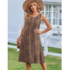 Zeagoo Summer Dress for Women Flowy Aline Casual Midi Tank Dress Boho 2026(Leopard Print)