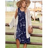 Zeagoo Summer Dress for Women Flowy Aline Casual Midi Tank Dress Boho 2026(Navy Floral)
