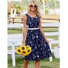 Zeagoo Summer Dress for Women Flowy Aline Casual Midi Tank Dress Boho 2026(Navy Floral)