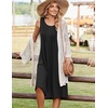 Zeagoo Summer Dress for Women Flowy Aline Casual Midi Tank Dress Boho 2026(Solid Black)