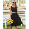 Zeagoo Summer Dress for Women Flowy Aline Casual Midi Tank Dress Boho 2026(Solid Black)