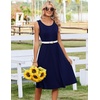 Zeagoo Summer Dress for Women Flowy Aline Casual Midi Tank Dress Boho 2026(Solid Navy)