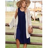 Zeagoo Summer Dress for Women Flowy Aline Casual Midi Tank Dress Boho 2026(Solid Navy)