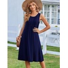 Zeagoo Summer Dress for Women Flowy Aline Casual Midi Tank Dress Boho 2026(Solid Navy)