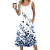 Zeagoo Summer Dress for Women Flowy Aline Casual Midi Tank Dress Boho 2026(White Floral)
