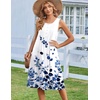 Zeagoo Summer Dress for Women Flowy Aline Casual Midi Tank Dress Boho 2026(White Floral)