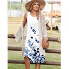 Zeagoo Summer Dress for Women Flowy Aline Casual Midi Tank Dress Boho 2026(White Floral)
