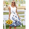 Zeagoo Summer Dress for Women Flowy Aline Casual Midi Tank Dress Boho 2026(White Floral)