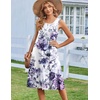 Zeagoo Summer Dress for Women Flowy Aline Casual Midi Tank Dress Boho 2026(White Purple)