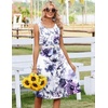 Zeagoo Summer Dress for Women Flowy Aline Casual Midi Tank Dress Boho 2026(White Purple)