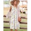 Zeagoo Summer Dress for Women Flowy Aline Casual Midi Tank Dress Boho 2026(White Xh403)