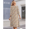 Zeagoo Summer Dresses for Women 2026 3/4 Sleeve Casual Midi Tshirt Dresses(Beige)