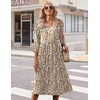 Zeagoo Summer Dresses for Women 2026 3/4 Sleeve Casual Midi Tshirt Dresses(Beige)