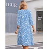 Zeagoo Summer Dresses for Women 2026 3/4 Sleeve Casual Midi Tshirt Dresses(Blue Floral Xh41)