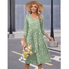 Zeagoo Summer Dresses for Women 2026 3/4 Sleeve Casual Midi Tshirt Dresses(Green Xh534)