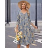 Zeagoo Summer Dresses for Women 2026 3/4 Sleeve Casual Midi Tshirt Dresses(Mz919)