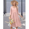 Zeagoo Summer Dresses for Women 2026 3/4 Sleeve Casual Midi Tshirt Dresses(Pink Jh1)