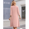 Zeagoo Summer Dresses for Women 2026 3/4 Sleeve Casual Midi Tshirt Dresses(Pink Jh1)