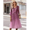 Zeagoo Summer Dresses for Women 2026 3/4 Sleeve Casual Midi Tshirt Dresses(Purple)