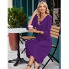 Zeagoo Summer Dresses for Women 2026 3/4 Sleeve Casual Midi Tshirt Dresses(Solid Purple)