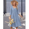 Zeagoo Summer Dresses for Women 2026 3/4 Sleeve Casual Midi Tshirt Dresses(Stripe Tz273)