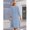 Zeagoo Summer Dresses for Women 2026 3/4 Sleeve Casual Midi Tshirt Dresses(Stripe Tz273)
