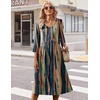 Zeagoo Summer Dresses for Women 2026 3/4 Sleeve Casual Midi Tshirt Dresses(Tie Dye)