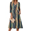 Zeagoo Summer Dresses for Women 2026 3/4 Sleeve Casual Midi Tshirt Dresses(Tie Dye)
