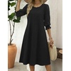 Zeagoo Summer Dresses for Women 2026 3/4 Sleeve Dress for Women Floral Midi Dresses for Casual Womens Dresses with Pockets(Black)