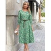 Zeagoo Summer Dresses for Women 2026 3/4 Sleeve Dress for Women Floral Midi Dresses for Casual Womens Dresses with Pockets(C-floral-bf201-new)