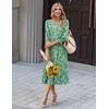 Zeagoo Summer Dresses for Women 2026 3/4 Sleeve Dress for Women Floral Midi Dresses for Casual Womens Dresses with Pockets(C-floral-bf201-new)