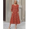 Zeagoo Summer Dresses for Women 2026 3/4 Sleeve Dress for Women Floral Midi Dresses for Casual Womens Dresses with Pockets(C-floral-cx353-new)
