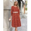Zeagoo Summer Dresses for Women 2026 3/4 Sleeve Dress for Women Floral Midi Dresses for Casual Womens Dresses with Pockets(C-floral-cx353-new)