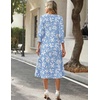 Zeagoo Summer Dresses for Women 2026 3/4 Sleeve Dress for Women Floral Midi Dresses for Casual Womens Dresses with Pockets(C-floral-sf378-new)