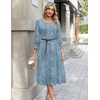 Zeagoo Summer Dresses for Women 2026 3/4 Sleeve Dress for Women Floral Midi Dresses for Casual Womens Dresses with Pockets(C-floral-sp111-new)