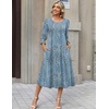 Zeagoo Summer Dresses for Women 2026 3/4 Sleeve Dress for Women Floral Midi Dresses for Casual Womens Dresses with Pockets(C-floral-sp111-new)