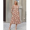 Zeagoo Summer Dresses for Women 2026 3/4 Sleeve Dress for Women Floral Midi Dresses for Casual Womens Dresses with Pockets(C-floral-wf87-new)