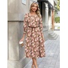 Zeagoo Summer Dresses for Women 2026 3/4 Sleeve Dress for Women Floral Midi Dresses for Casual Womens Dresses with Pockets(C-floral-wf87-new)