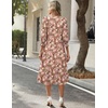 Zeagoo Summer Dresses for Women 2026 3/4 Sleeve Dress for Women Floral Midi Dresses for Casual Womens Dresses with Pockets(C-floral-wf87-new)