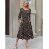Zeagoo Summer Dresses for Women 2026 3/4 Sleeve Dress for Women Floral Midi Dresses for Casual Womens Dresses with Pockets(C-floral-xh532-new)