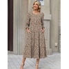 Zeagoo Summer Dresses for Women 2026 3/4 Sleeve Dress for Women Floral Midi Dresses for Casual Womens Dresses with Pockets(C-floral-xh594-new)