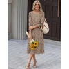 Zeagoo Summer Dresses for Women 2026 3/4 Sleeve Dress for Women Floral Midi Dresses for Casual Womens Dresses with Pockets(C-floral-xh594-new)