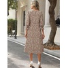 Zeagoo Summer Dresses for Women 2026 3/4 Sleeve Dress for Women Floral Midi Dresses for Casual Womens Dresses with Pockets(C-floral-xh594-new)