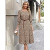 Zeagoo Summer Dresses for Women 2026 3/4 Sleeve Dress for Women Floral Midi Dresses for Casual Womens Dresses with Pockets(C-floral-xh594-new)