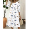 Zeagoo Summer Dresses for Women 2026 3/4 Sleeve Dress for Women Floral Midi Dresses for Casual Womens Dresses with Pockets(Floral-bf290)