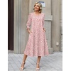 Zeagoo Summer Dresses for Women 2026 3/4 Sleeve Dress for Women Floral Midi Dresses for Casual Womens Dresses with Pockets(Floral-jh589)