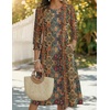 Zeagoo Summer Dresses for Women 2026 3/4 Sleeve Dress for Women Floral Midi Dresses for Casual Womens Dresses with Pockets(Floral-mz721)