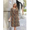 Zeagoo Summer Dresses for Women 2026 3/4 Sleeve Dress for Women Floral Midi Dresses for Casual Womens Dresses with Pockets(Floral-mz721)