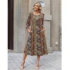 Zeagoo Summer Dresses for Women 2026 3/4 Sleeve Dress for Women Floral Midi Dresses for Casual Womens Dresses with Pockets(Floral-mz721)